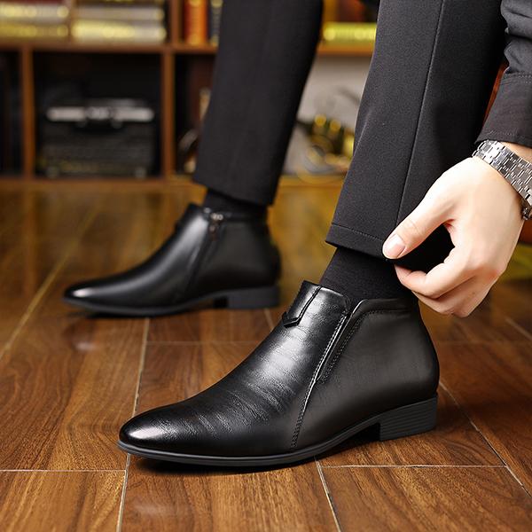 Men's Stylish Pointed Toe Side Zip Chelsea Boots