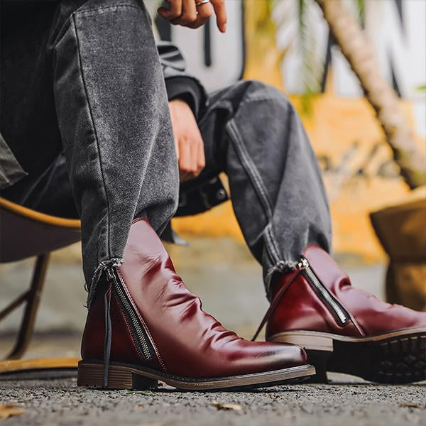 Men's Casual Chelsea Boots With Double Side Zip