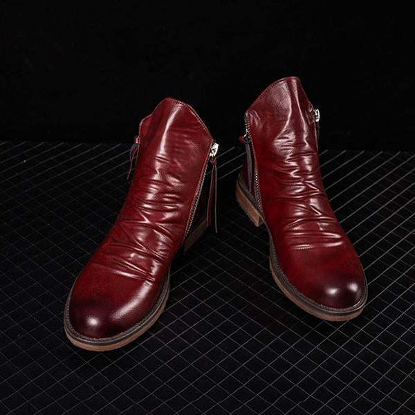 Men's Casual Chelsea Boots With Double Side Zip