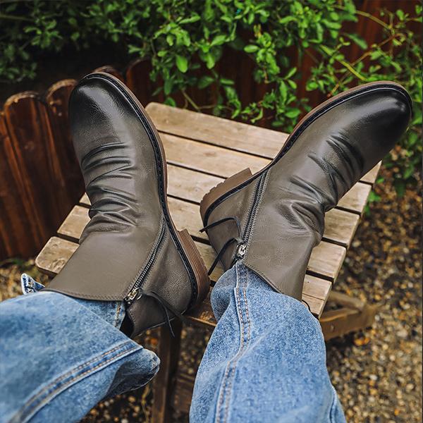 Men's Casual Chelsea Boots With Double Side Zip