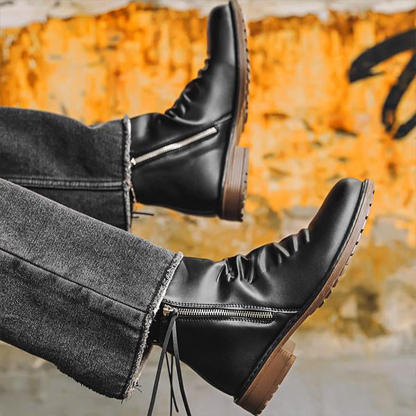 Men's Casual Chelsea Boots With Double Side Zip