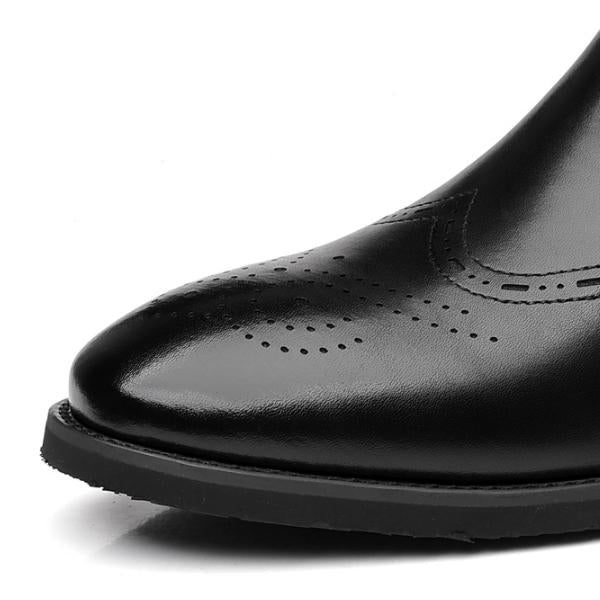 Men's Retro Plush Lined Brogue Chelsea Boots