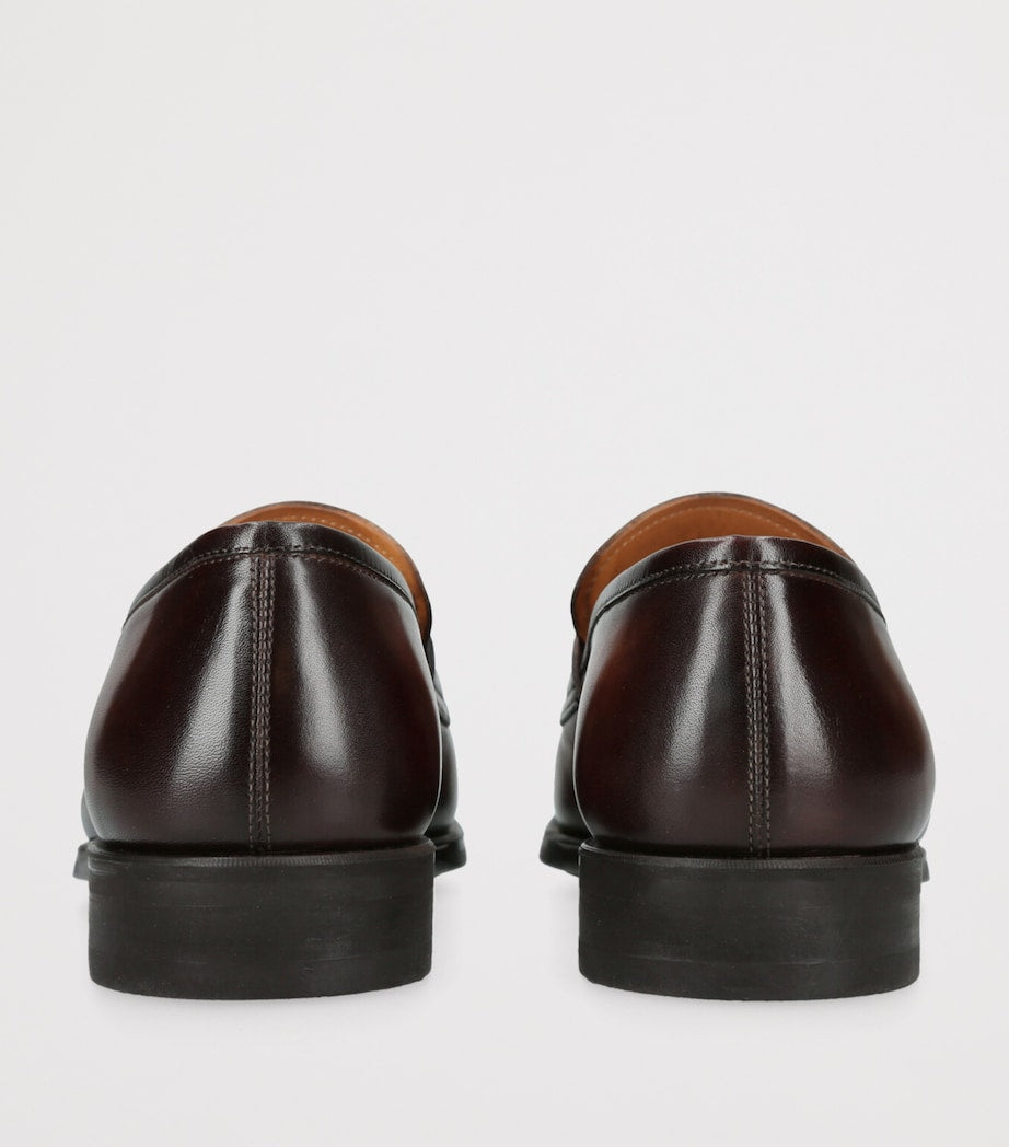 Men's Handmade Dark Brown Loafers Shoes