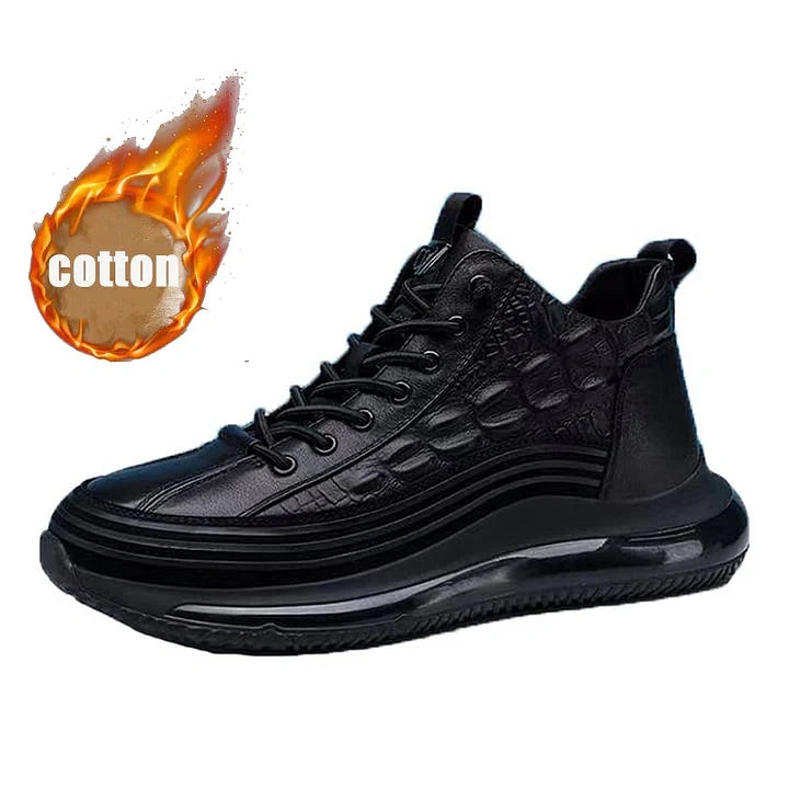 Men's Thick-soled British Style Crocodile Pattern Casual Shoes