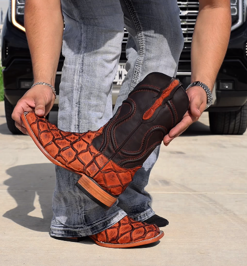 Men's Crocodile Print Western Boots