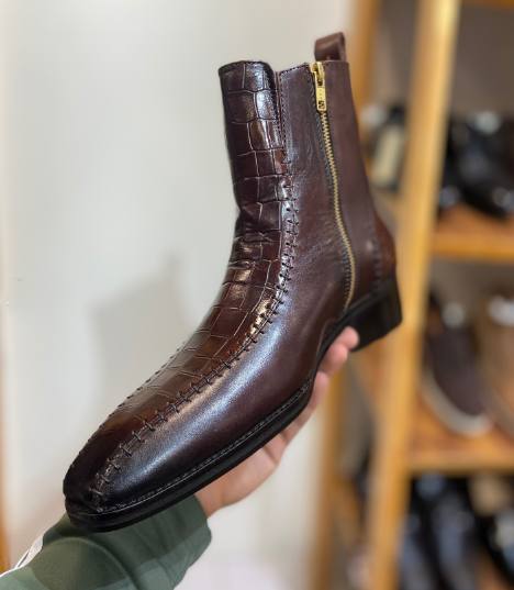 Men's New Brown Croc Boots