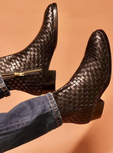 Men's Weaved Leather Boots