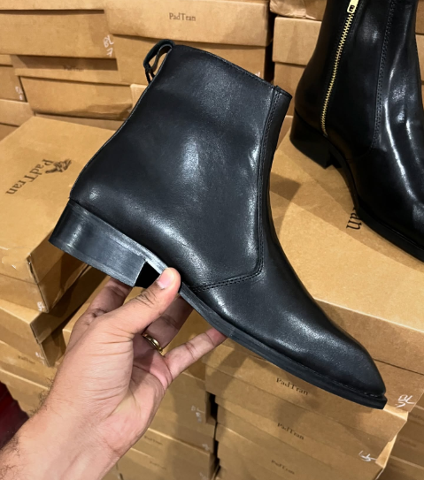 Men's Chelsea Slanted Square Toe Zip-Up Boots