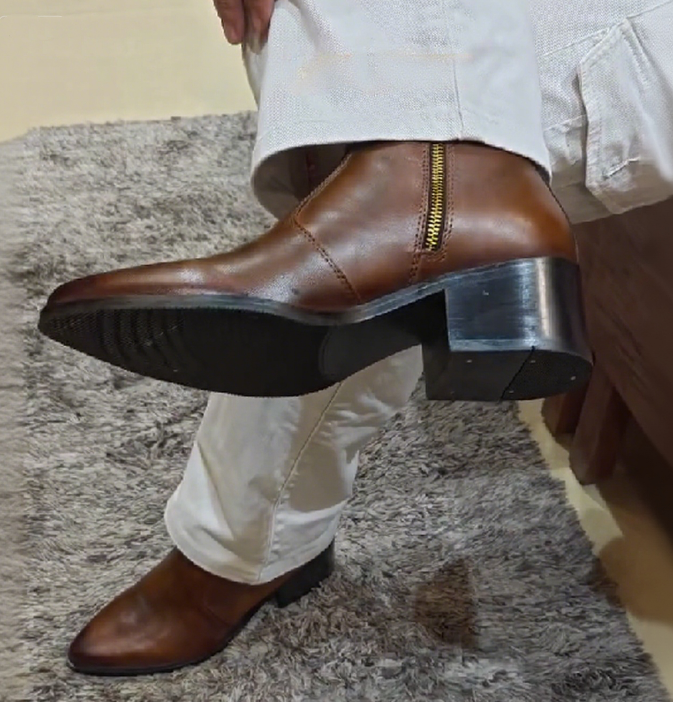 Men's Brown Side Zipper Handmade Ankle Boots