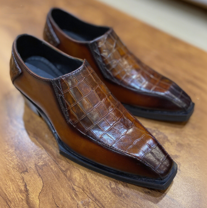 Men's Pointed Toe Slip-on Business Leather Shoes