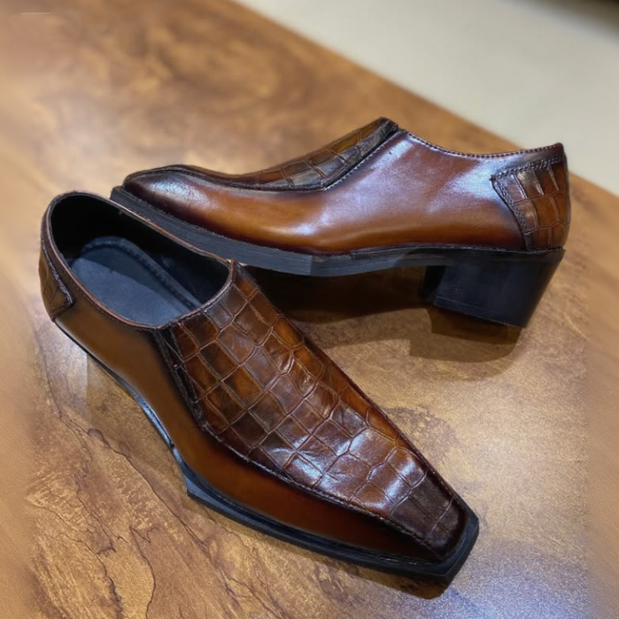 Men's Pointed Toe Slip-on Business Leather Shoes