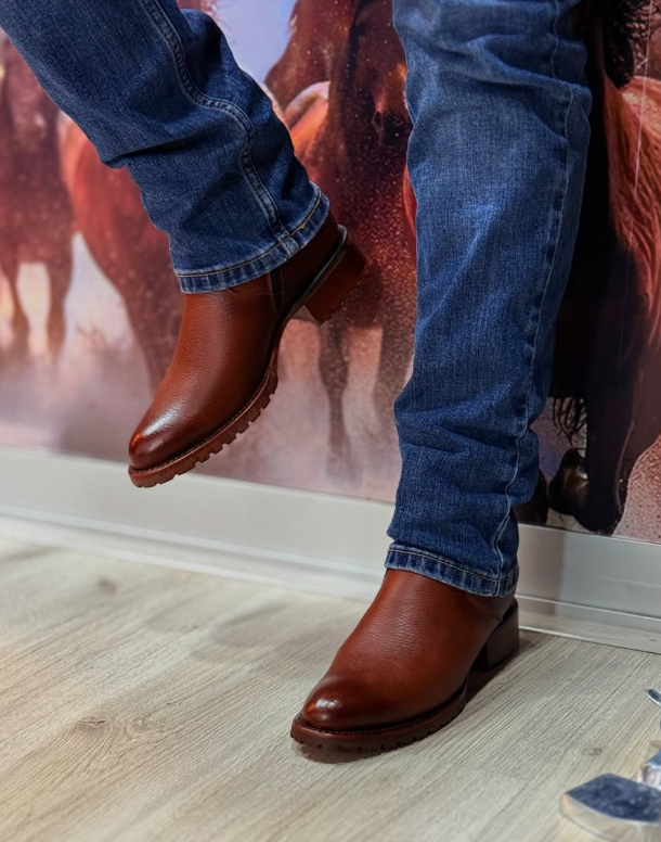 Men's Leather Round Toe Retro Style Ankle Boots