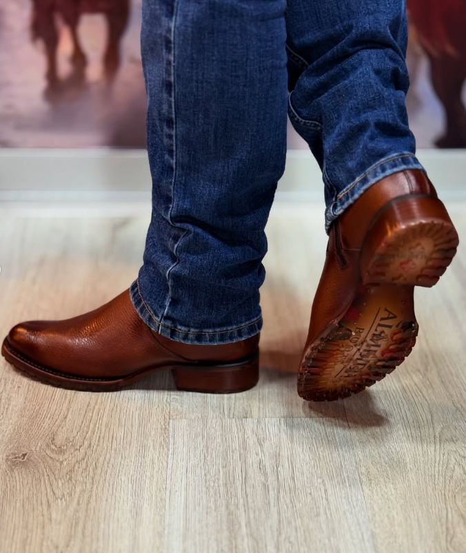Men's Leather Round Toe Retro Style Ankle Boots