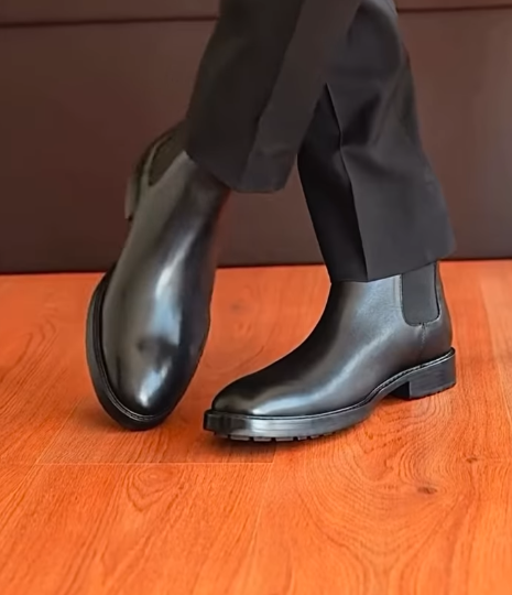 Men's All-black Slip-on Chelsea Boots