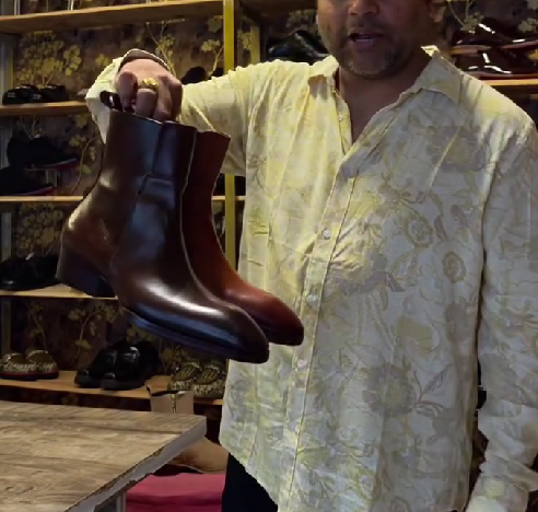 Men's Round Toe Italian Handmade Western Cowboy Boots