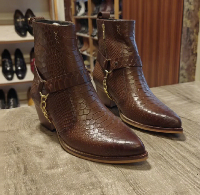 Men's Brown Leather Slip On Chelsea Boots