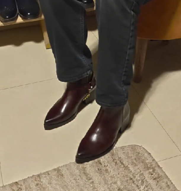Italian Round-toe Handmade Leather Ankle Boots