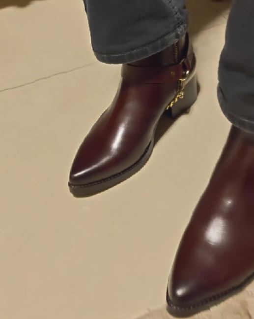 Italian Round-toe Handmade Leather Ankle Boots