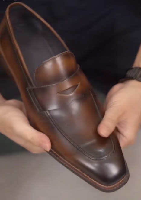 Men's Handmade Dark Brown Loafers Shoes
