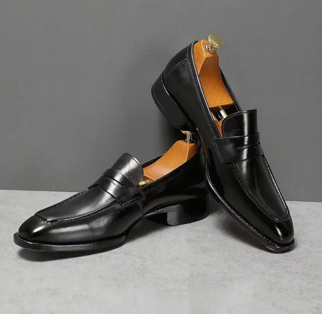 Men's Handmade Dark Brown Loafers Shoes