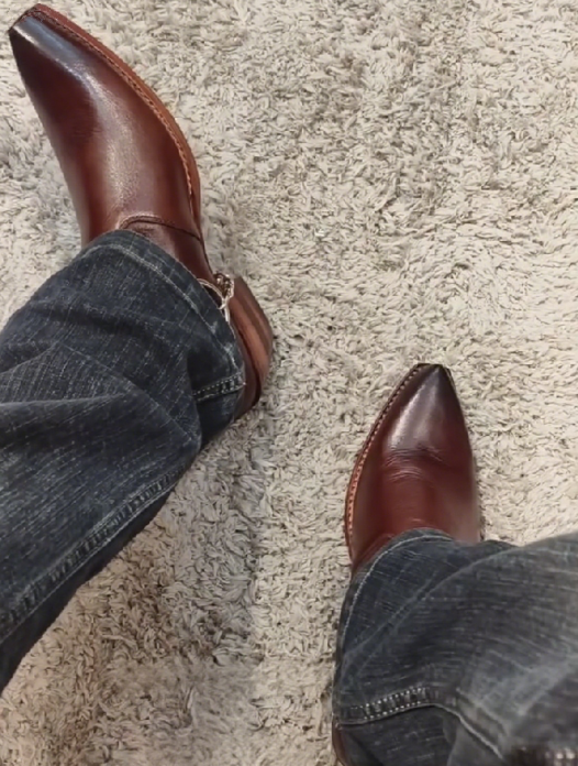Men's Italian Handmade Western Cowboy Ankle Boots