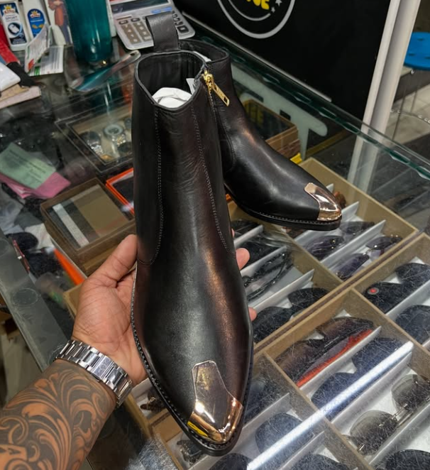 Men's Metal Toe Handmade Leather Ankle Boots
