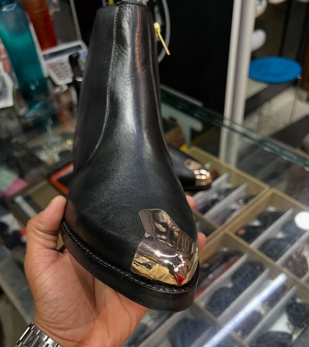 Men's Metal Toe Handmade Leather Ankle Boots
