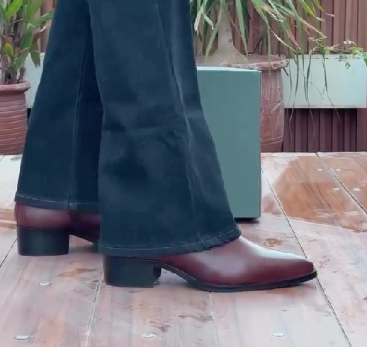 Men's Burgundy Italian Handmade Leather Ankle Boots