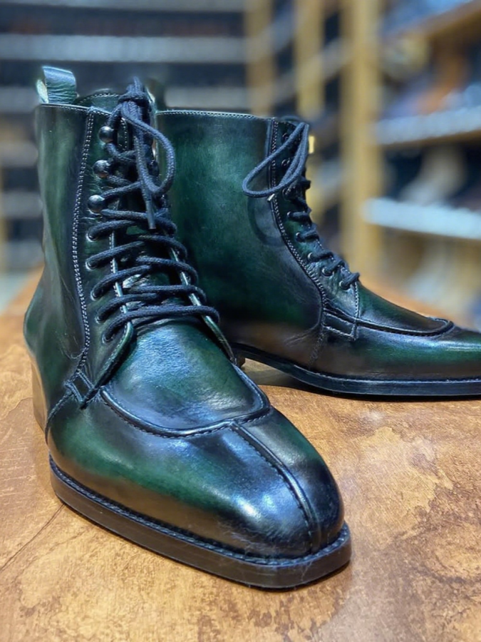 Men's Lace-up Leather Ankle Boots