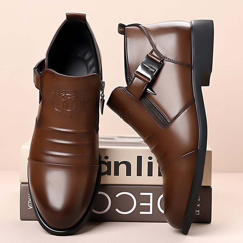 Men's Calf-Skin Pointed-Toe Dress Boots