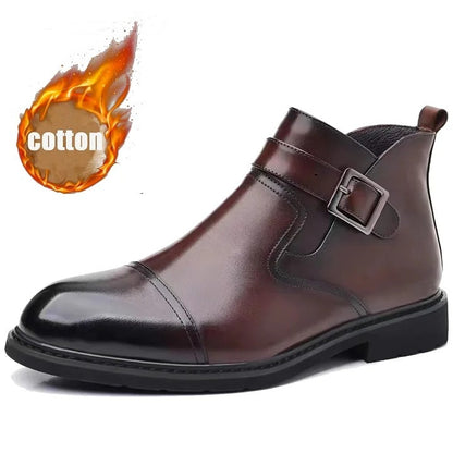 Men's Cowhide Warm Business Dress Boots