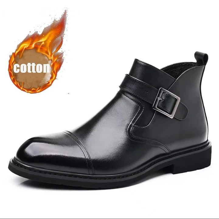 Men's Cowhide Warm Business Dress Boots