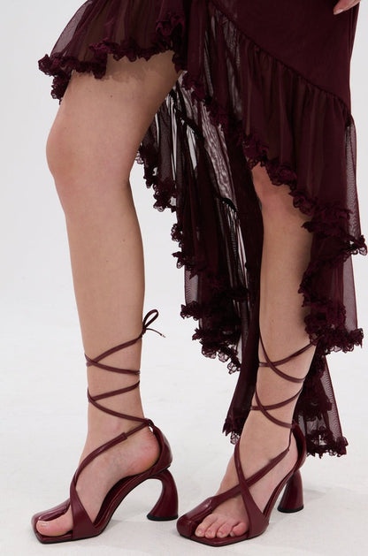 Tan & Black Wrap Up Chunky Pump