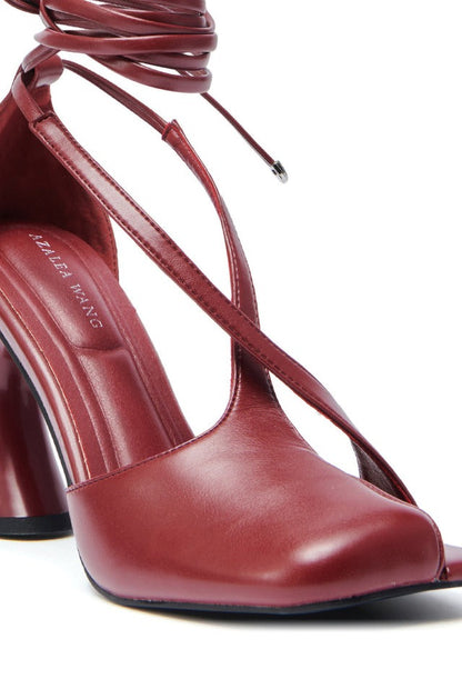 Tan & Black Wrap Up Chunky Pump