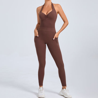 Halter Neck Side Pocket Jumpsuit