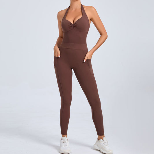 Halter Neck Side Pocket Jumpsuit