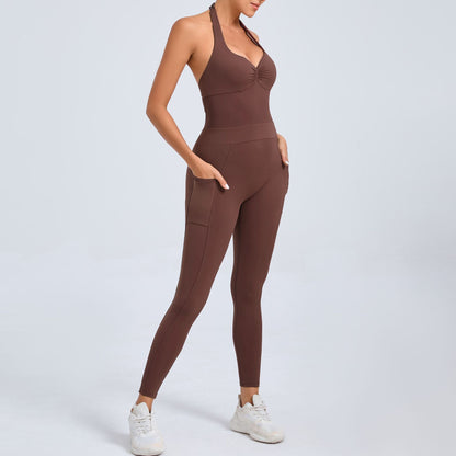 Halter Neck Side Pocket Jumpsuit