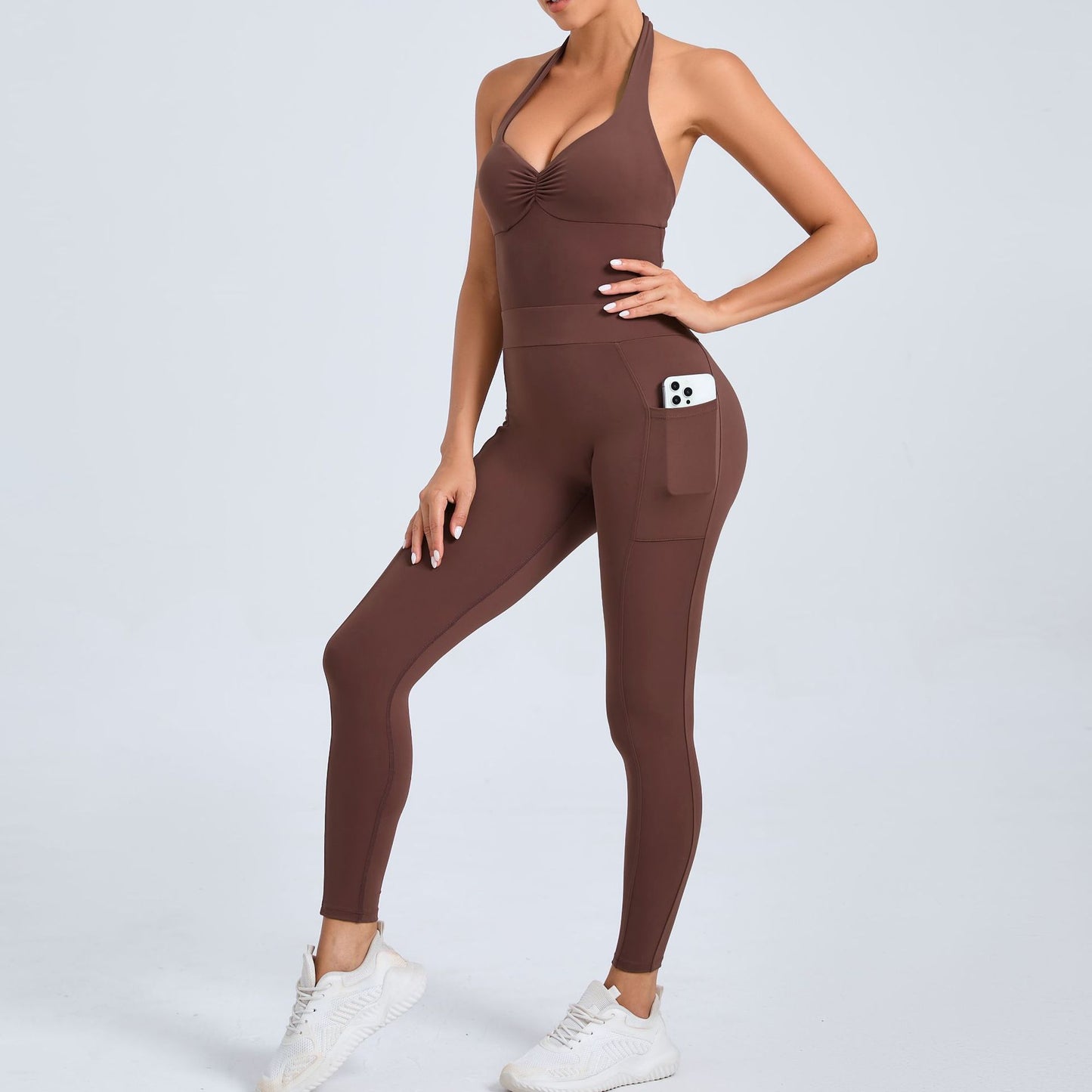 Halter Neck Side Pocket Jumpsuit