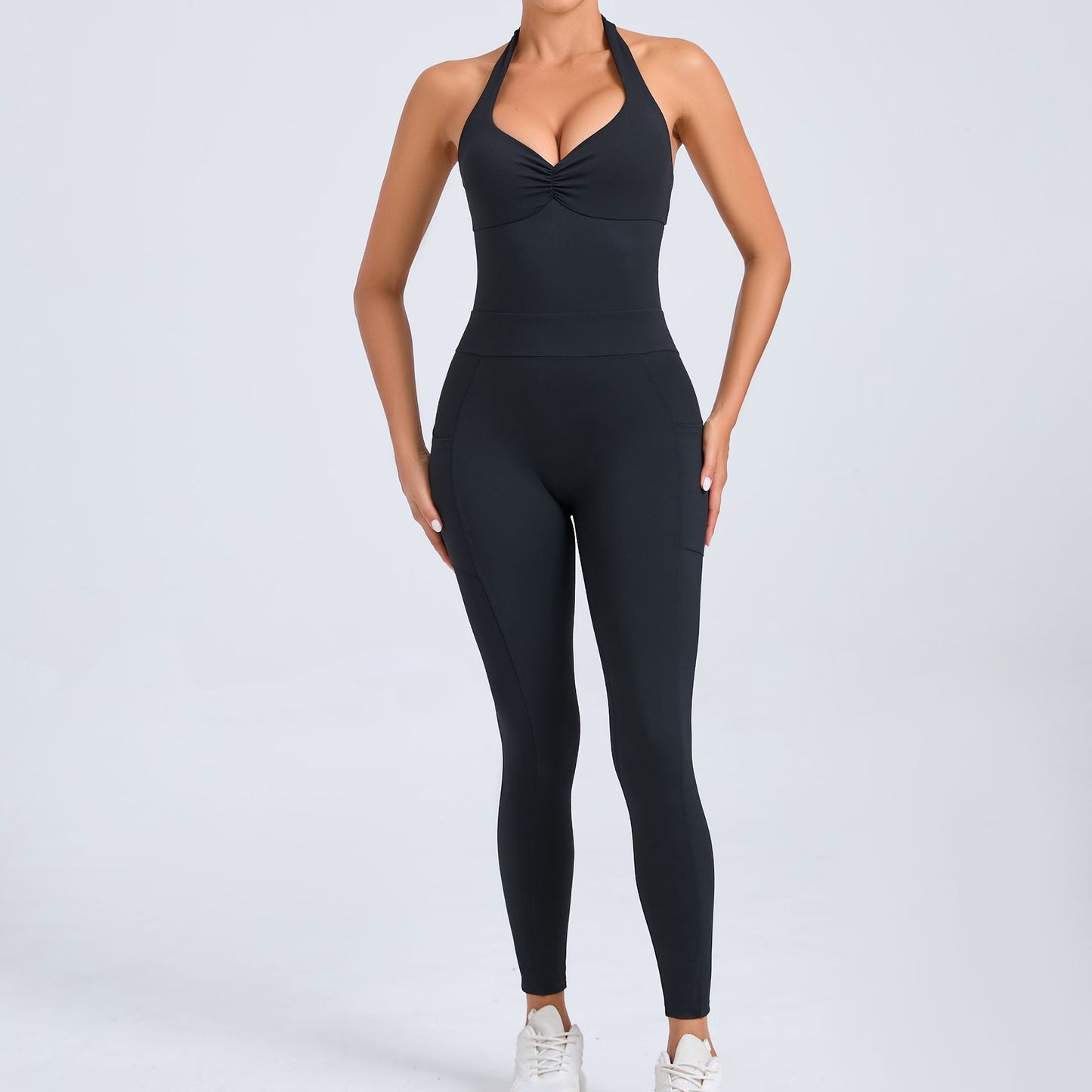 Halter Neck Side Pocket Jumpsuit