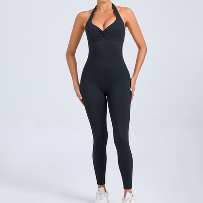 Halter Neck Side Pocket Jumpsuit