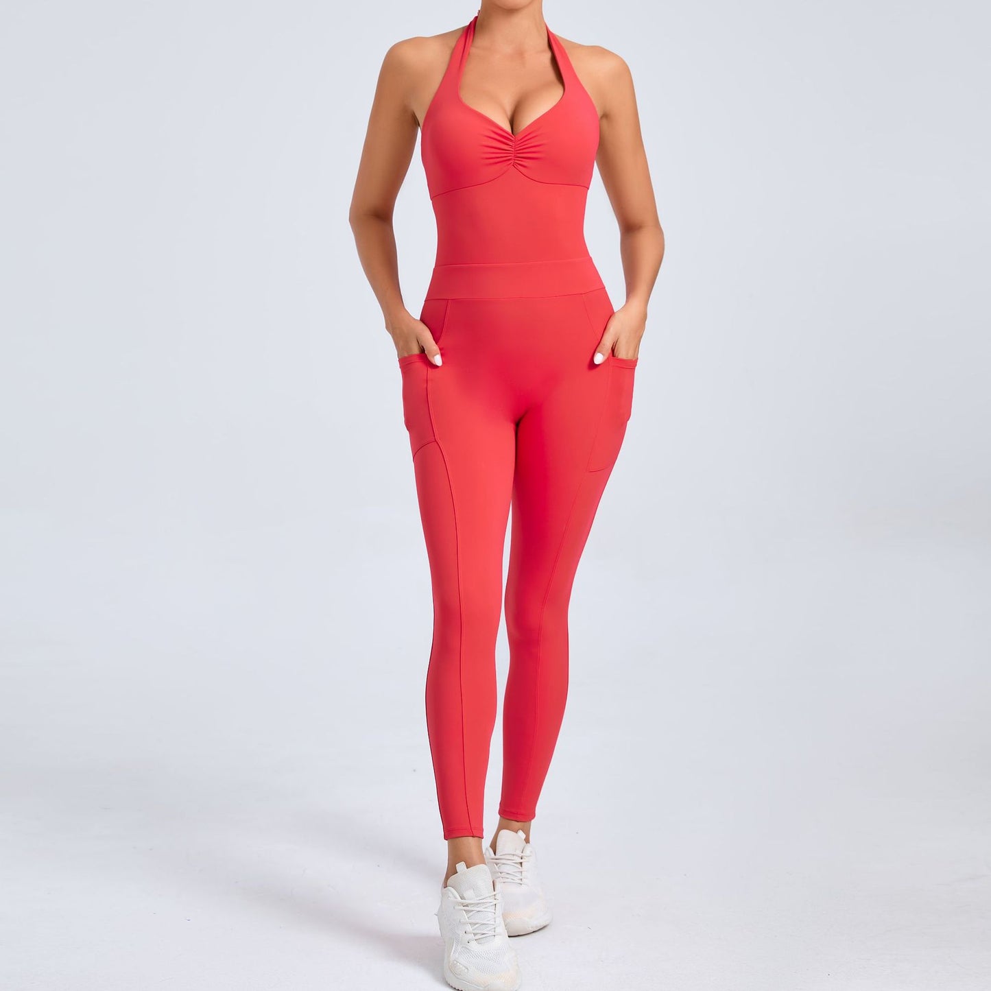 Halter Neck Side Pocket Jumpsuit