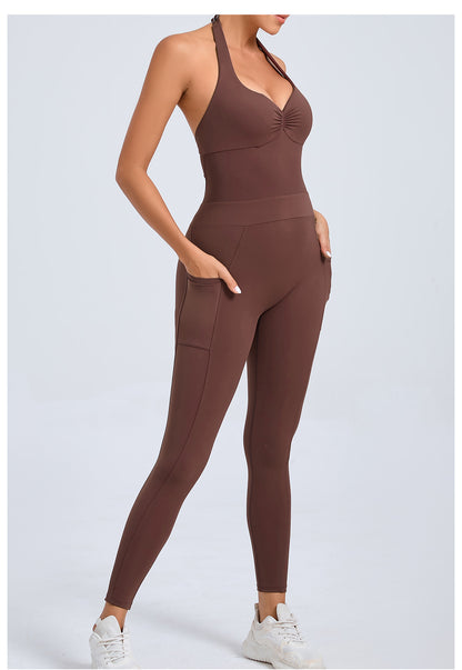 Halter Neck Side Pocket Jumpsuit