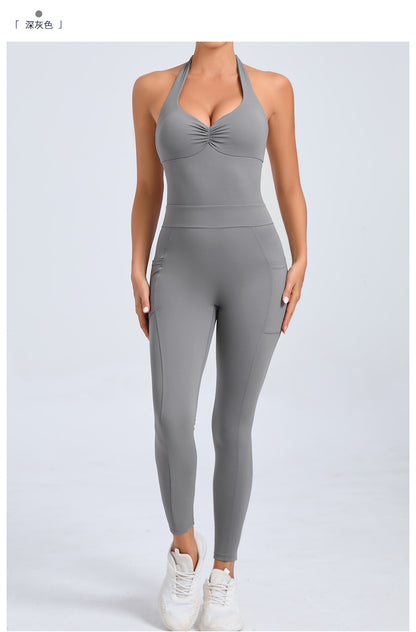 Halter Neck Side Pocket Jumpsuit