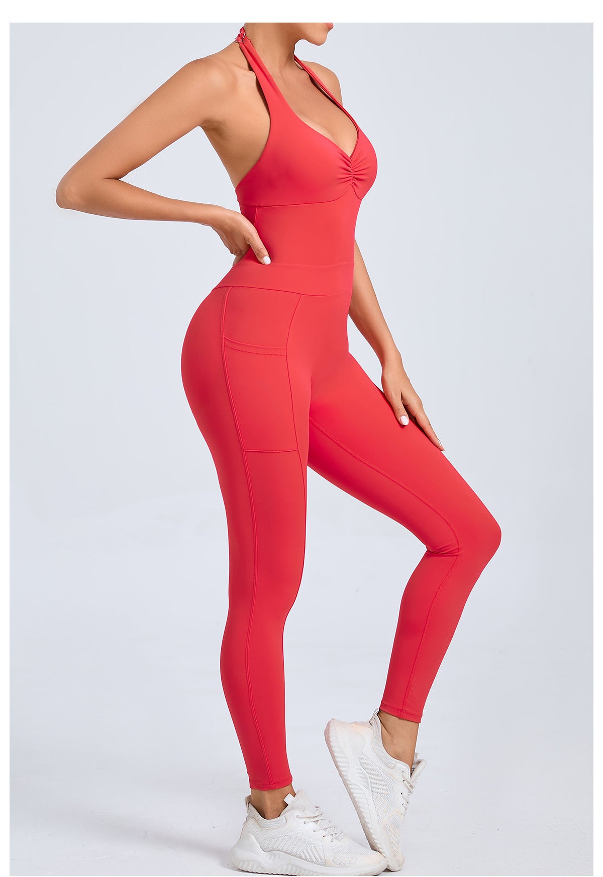 Halter Neck Side Pocket Jumpsuit