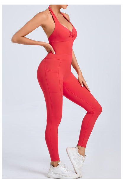 Halter Neck Side Pocket Jumpsuit