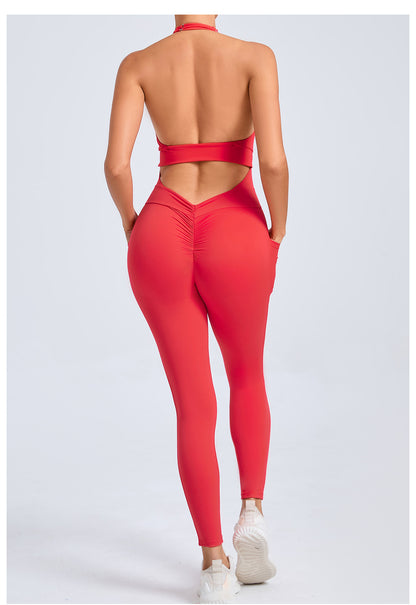 Halter Neck Side Pocket Jumpsuit
