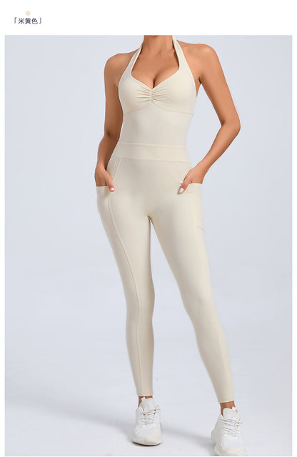 Halter Neck Side Pocket Jumpsuit