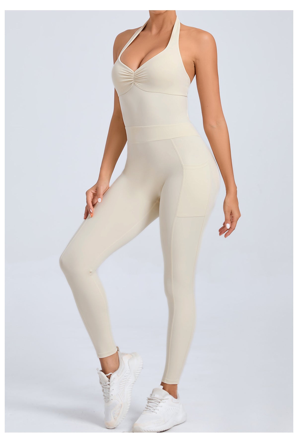 Halter Neck Side Pocket Jumpsuit