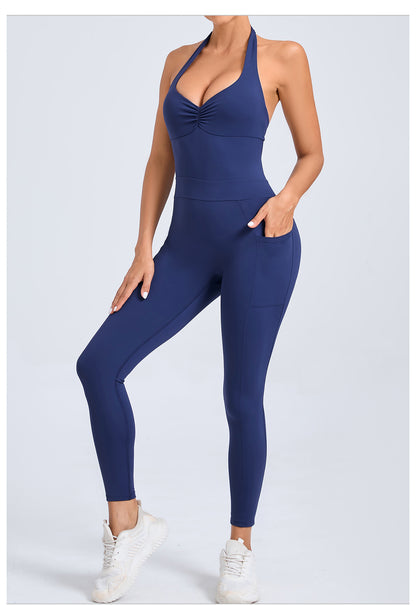 Halter Neck Side Pocket Jumpsuit