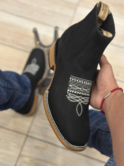 Men's Embroidered Sleeve Chelsea Martin Boots